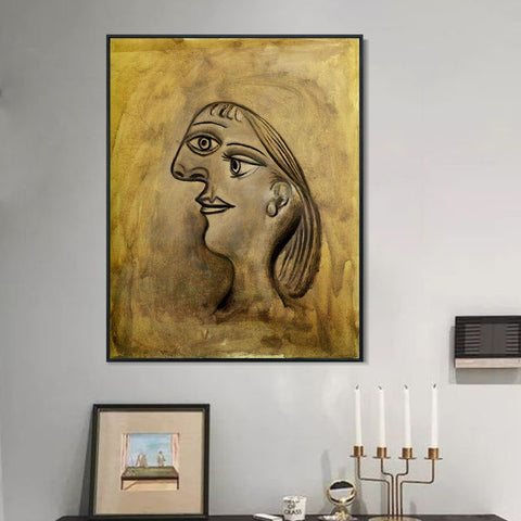 INVIN ART Framed Canvas Giclee Print Art 1938 Woman's portrait by Pablo Picasso Wall Art Living Room Home Office Decorations