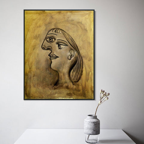 INVIN ART Framed Canvas Giclee Print Art 1938 Woman's portrait by Pablo Picasso Wall Art Living Room Home Office Decorations