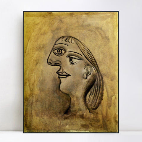 INVIN ART Framed Canvas Giclee Print Art 1938 Woman's portrait by Pablo Picasso Wall Art Living Room Home Office Decorations