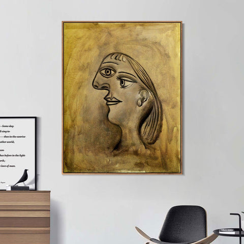 INVIN ART Framed Canvas Giclee Print Art 1938 Woman's portrait by Pablo Picasso Wall Art Living Room Home Office Decorations