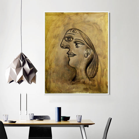 INVIN ART Framed Canvas Giclee Print Art 1938 Woman's portrait by Pablo Picasso Wall Art Living Room Home Office Decorations