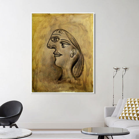 INVIN ART Framed Canvas Giclee Print Art 1938 Woman's portrait by Pablo Picasso Wall Art Living Room Home Office Decorations