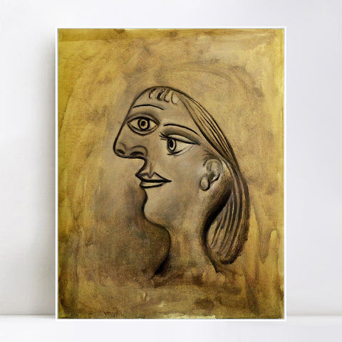 INVIN ART Framed Canvas Giclee Print Art 1938 Woman's portrait by Pablo Picasso Wall Art Living Room Home Office Decorations
