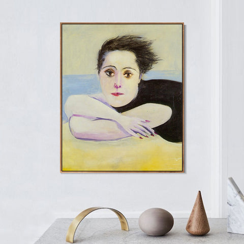 INVIN ART Framed Canvas Giclee Print Art 1936 Portrait de Dora Maar 1 by Pablo Picasso Wall Art Living Room Home Office Decorations