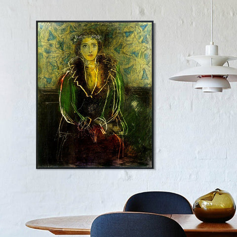 INVIN ART Framed Canvas Giclee Print Art 1937 Portrait de Dora Maar1 by Pablo Picasso Wall Art Living Room Home Office Decorations