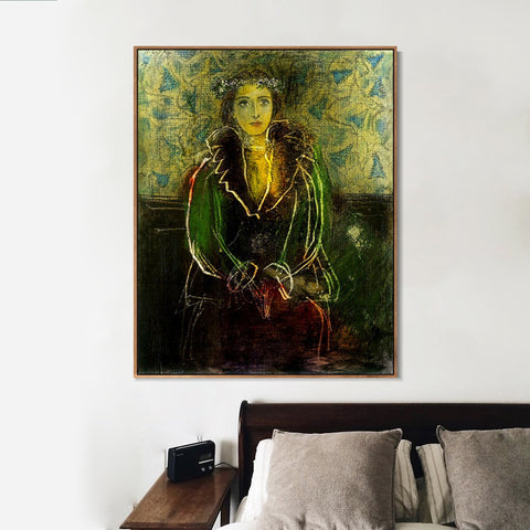 INVIN ART Framed Canvas Giclee Print Art 1937 Portrait de Dora Maar1 by Pablo Picasso Wall Art Living Room Home Office Decorations