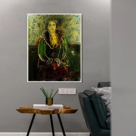 INVIN ART Framed Canvas Giclee Print Art 1937 Portrait de Dora Maar1 by Pablo Picasso Wall Art Living Room Home Office Decorations