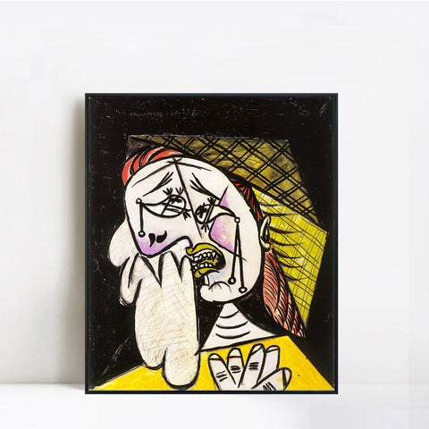 INVIN ART Framed Canvas Giclee Print Art 1937 La femme qui pleure au foulard 4 by Pablo Picasso Wall Art Living Room Home Office Decorations