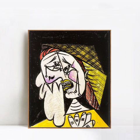 INVIN ART Framed Canvas Giclee Print Art 1937 La femme qui pleure au foulard 4 by Pablo Picasso Wall Art Living Room Home Office Decorations