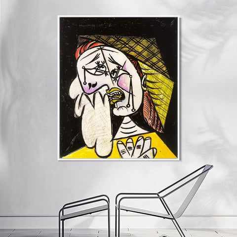 INVIN ART Framed Canvas Giclee Print Art 1937 La femme qui pleure au foulard 4 by Pablo Picasso Wall Art Living Room Home Office Decorations