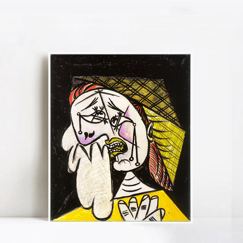 INVIN ART Framed Canvas Giclee Print Art 1937 La femme qui pleure au foulard 4 by Pablo Picasso Wall Art Living Room Home Office Decorations