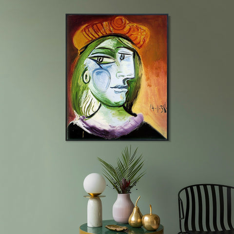 INVIN ART Framed Canvas Giclee Print Art 1938 Portrait de femme by Pablo Picasso Wall Art Living Room Home Office Decorations