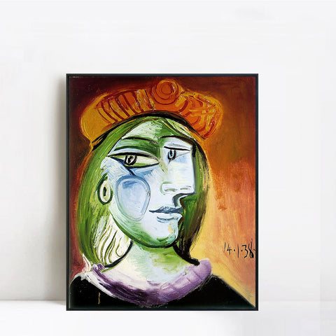 INVIN ART Framed Canvas Giclee Print Art 1938 Portrait de femme by Pablo Picasso Wall Art Living Room Home Office Decorations