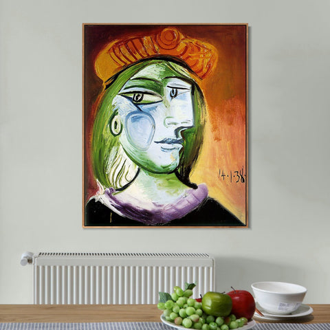 INVIN ART Framed Canvas Giclee Print Art 1938 Portrait de femme by Pablo Picasso Wall Art Living Room Home Office Decorations
