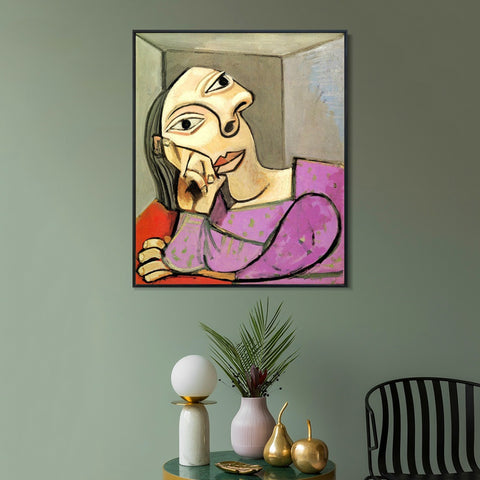 INVIN ART Framed Canvas Giclee Print Art 1939 Femme accoud??e by Pablo Picasso Wall Art Living Room Home Office Decorations