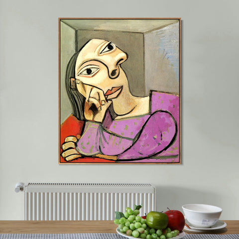 INVIN ART Framed Canvas Giclee Print Art 1939 Femme accoud??e by Pablo Picasso Wall Art Living Room Home Office Decorations