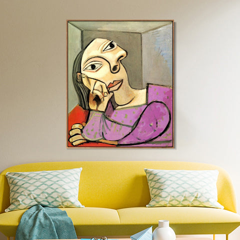 INVIN ART Framed Canvas Giclee Print Art 1939 Femme accoud??e by Pablo Picasso Wall Art Living Room Home Office Decorations