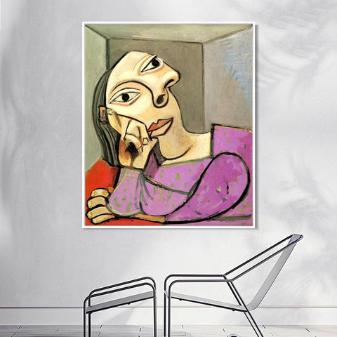 INVIN ART Framed Canvas Giclee Print Art 1939 Femme accoud??e by Pablo Picasso Wall Art Living Room Home Office Decorations