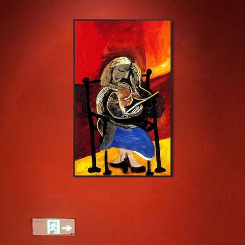 INVIN ART Framed Canvas Giclee Print Art 1939 Femme lisant by Pablo Picasso Wall Art Living Room Home Office Decorations