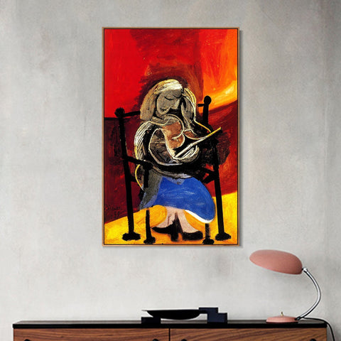 INVIN ART Framed Canvas Giclee Print Art 1939 Femme lisant by Pablo Picasso Wall Art Living Room Home Office Decorations