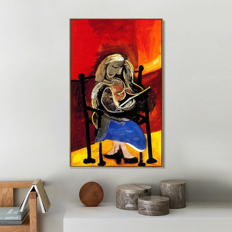 INVIN ART Framed Canvas Giclee Print Art 1939 Femme lisant by Pablo Picasso Wall Art Living Room Home Office Decorations