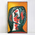 INVIN ART Framed Canvas Giclee Print Art 1926 Tete de Femme en Gris et Rouge sur Fond Ochre by Pablo Picasso Wall Art Living Room Home Office Decorations