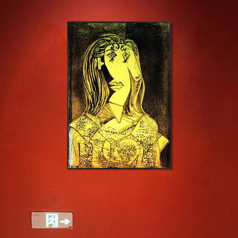 INVIN ART Framed Canvas Giclee Print Art 1938 Buste de femme _la chaise IX by Pablo Picasso Wall Art Living Room Home Office Decorations