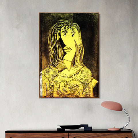 INVIN ART Framed Canvas Giclee Print Art 1938 Buste de femme _la chaise IX by Pablo Picasso Wall Art Living Room Home Office Decorations