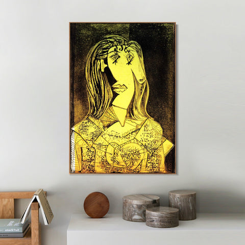 INVIN ART Framed Canvas Giclee Print Art 1938 Buste de femme _la chaise IX by Pablo Picasso Wall Art Living Room Home Office Decorations