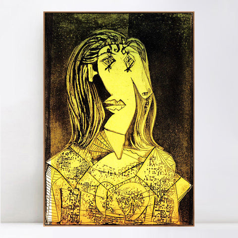 INVIN ART Framed Canvas Giclee Print Art 1938 Buste de femme _la chaise IX by Pablo Picasso Wall Art Living Room Home Office Decorations