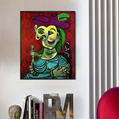 INVIN ART Framed Canvas Giclee Print Art 1939 Femme assise 1 by Pablo Picasso Wall Art Living Room Home Office Decorations