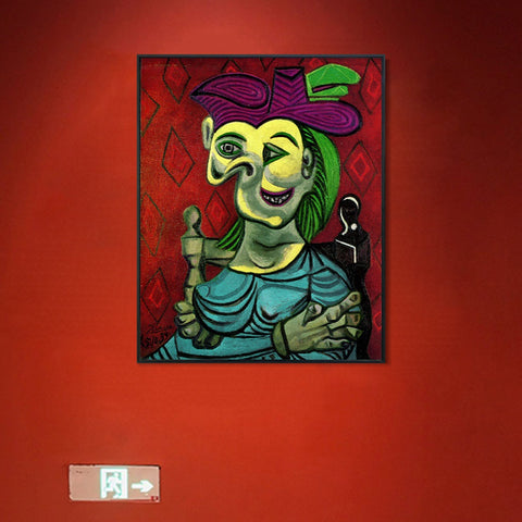 INVIN ART Framed Canvas Giclee Print Art 1939 Femme assise 1 by Pablo Picasso Wall Art Living Room Home Office Decorations