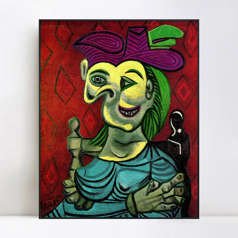 INVIN ART Framed Canvas Giclee Print Art 1939 Femme assise 1 by Pablo Picasso Wall Art Living Room Home Office Decorations