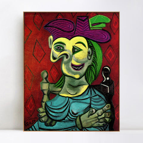 INVIN ART Framed Canvas Giclee Print Art 1939 Femme assise 1 by Pablo Picasso Wall Art Living Room Home Office Decorations