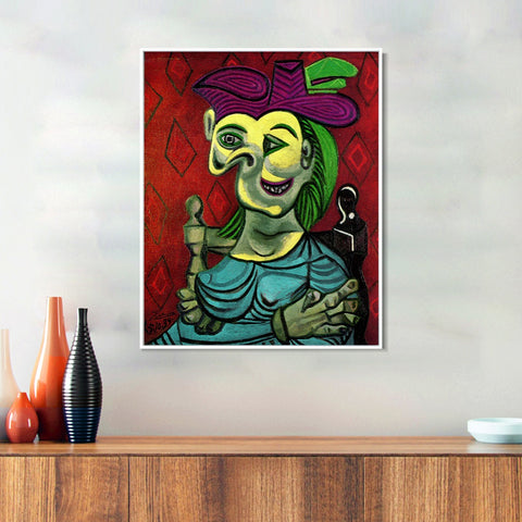 INVIN ART Framed Canvas Giclee Print Art 1939 Femme assise 1 by Pablo Picasso Wall Art Living Room Home Office Decorations