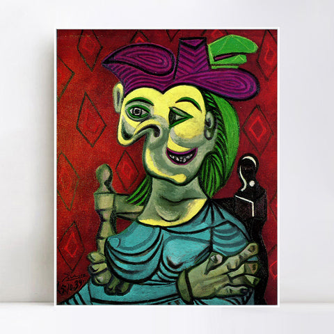 INVIN ART Framed Canvas Giclee Print Art 1939 Femme assise 1 by Pablo Picasso Wall Art Living Room Home Office Decorations