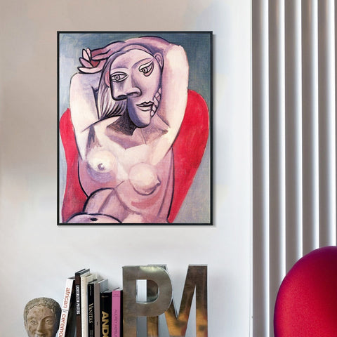 INVIN ART Framed Canvas Giclee Print Art 1939 Femme dans un fauteuil rouge by Pablo Picasso Wall Art Living Room Home Office Decorations
