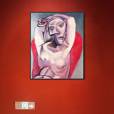 INVIN ART Framed Canvas Giclee Print Art 1939 Femme dans un fauteuil rouge by Pablo Picasso Wall Art Living Room Home Office Decorations