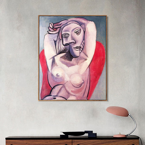 INVIN ART Framed Canvas Giclee Print Art 1939 Femme dans un fauteuil rouge by Pablo Picasso Wall Art Living Room Home Office Decorations