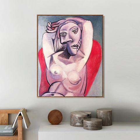 INVIN ART Framed Canvas Giclee Print Art 1939 Femme dans un fauteuil rouge by Pablo Picasso Wall Art Living Room Home Office Decorations