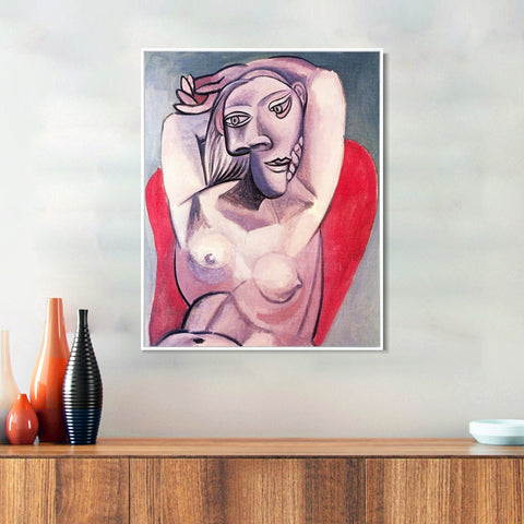 INVIN ART Framed Canvas Giclee Print Art 1939 Femme dans un fauteuil rouge by Pablo Picasso Wall Art Living Room Home Office Decorations