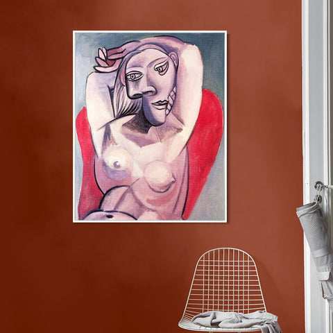 INVIN ART Framed Canvas Giclee Print Art 1939 Femme dans un fauteuil rouge by Pablo Picasso Wall Art Living Room Home Office Decorations