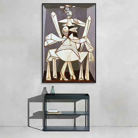 INVIN ART Framed Canvas Giclee Print Art 1938 Femme assise dans un fauteuil (Dora) by Pablo Picasso Wall Art Living Room Home Office Decorations
