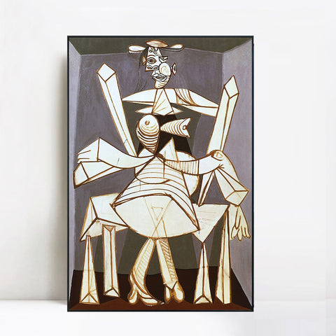 INVIN ART Framed Canvas Giclee Print Art 1938 Femme assise dans un fauteuil (Dora) by Pablo Picasso Wall Art Living Room Home Office Decorations