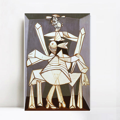 INVIN ART Framed Canvas Giclee Print Art 1938 Femme assise dans un fauteuil (Dora) by Pablo Picasso Wall Art Living Room Home Office Decorations