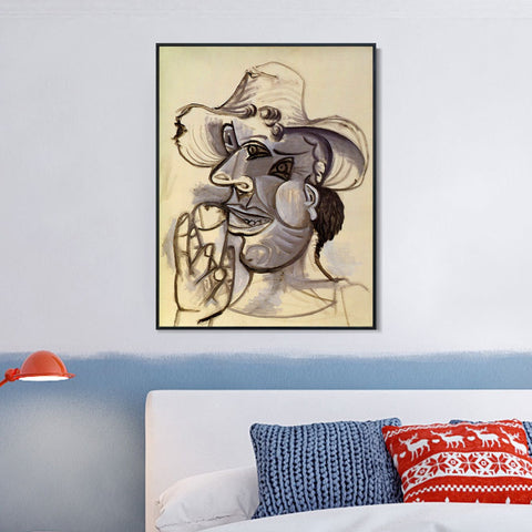 INVIN ART Framed Canvas Giclee Print Art 1938 Homme au cornet de glace 1 by Pablo Picasso Wall Art Living Room Home Office Decorations