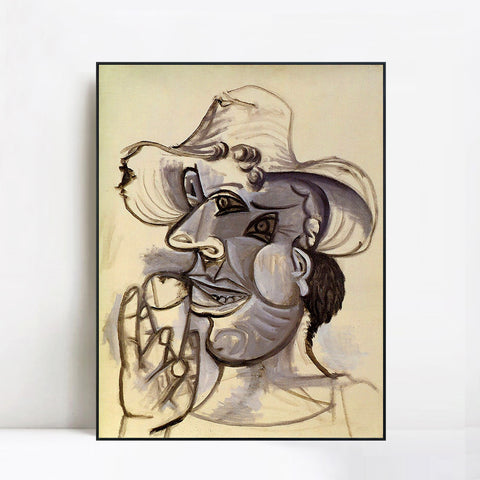 INVIN ART Framed Canvas Giclee Print Art 1938 Homme au cornet de glace 1 by Pablo Picasso Wall Art Living Room Home Office Decorations