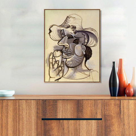 INVIN ART Framed Canvas Giclee Print Art 1938 Homme au cornet de glace 1 by Pablo Picasso Wall Art Living Room Home Office Decorations