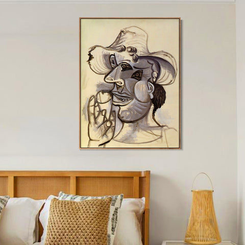 INVIN ART Framed Canvas Giclee Print Art 1938 Homme au cornet de glace 1 by Pablo Picasso Wall Art Living Room Home Office Decorations