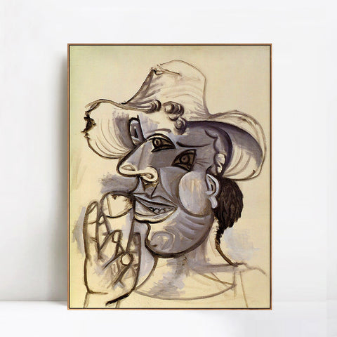 INVIN ART Framed Canvas Giclee Print Art 1938 Homme au cornet de glace 1 by Pablo Picasso Wall Art Living Room Home Office Decorations